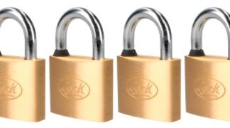 CANDADO DE 40MM LLAVE MAESTRA 4 PZS DORADO LOCK