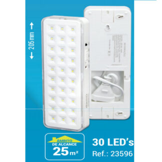 LAMPARA LED DE EMERGENCIA 205MM 100L 30 LEDS 25M SEGURIMAX