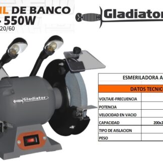 ESMERIL BANCO 8" 550W 3/4HP GLADIADOR