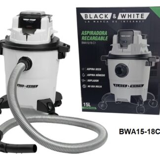 ASPIRADORA RECARGABLE 18V 15L BLACK & WHITE 300W|
