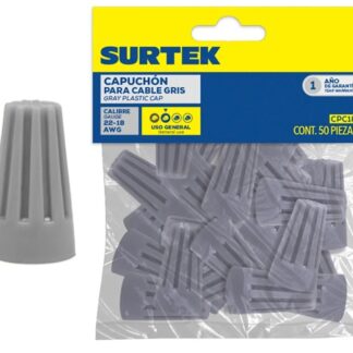 CONECTOR ROSCA P/CABLE WIRE NUTS 50 PZS 18-22AWG GRIS SURTEK