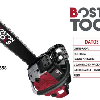 MOTOSIERRA DE GASOLINA 58CC 2400W 3.2HP 550ML 20" BOSTON TOOLS