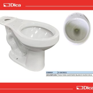 TAZA PARA SANITARIO BLANCO HUESO DICA