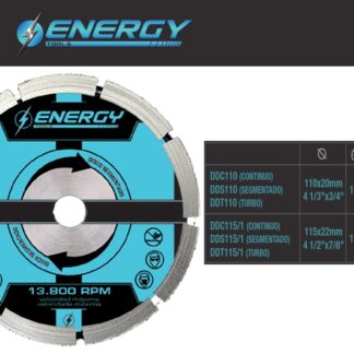 DISCO DE 4 1/2"X7/8" DIAMANTADO SEGMENTADO ENERGY