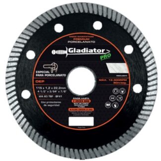 DISCO DE 4 1/2"X1/16"X7/8" DIAMANTADO PORCELANATO GRANITO GLADIADOR