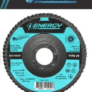 DISCO FLAP DE 4 1/2" GRANO 40 ENERGY