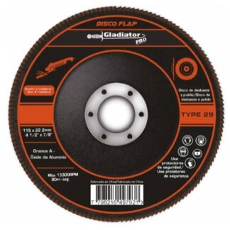 DISCO FLAP DE 4 1/2" GRANO 120 GLADIADOR