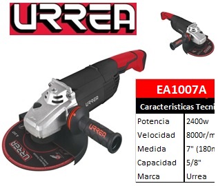 ESMERILADORA ANGULAR URREA 7" 2400W