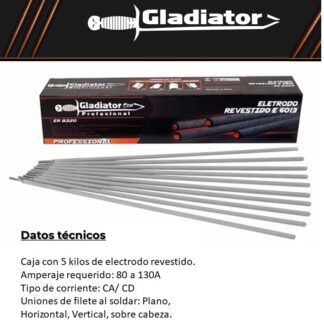 SOLDADURA GLADIADOR E6013 1/8" (CAJA 11 LBS)