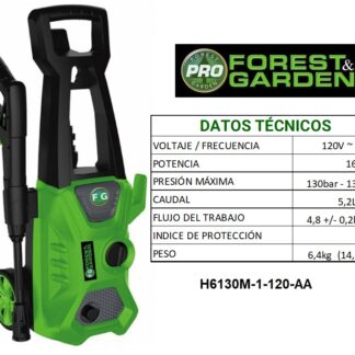 HIDROLAVADORA 1600W 120V 130bar 5.2L/MIN FOREST & GARDEN