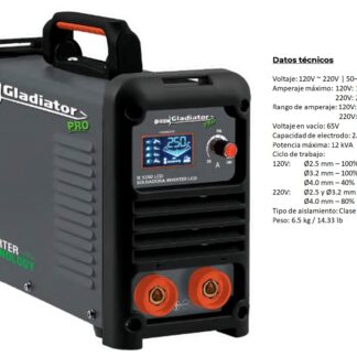 SOLDADOR INVERSOR 120-220V, 50-60HZ 12KW GLADIADOR