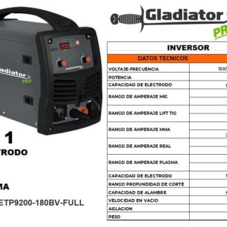 SOLDADOR INVERSOR TIG/PLASMA FULL 120/220V GLADIADOR