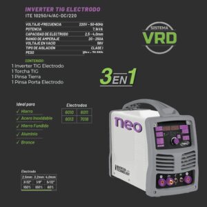 SOLDADOR INVERSOR TIG/AC Y DC-ELECTRODO 220V NEO