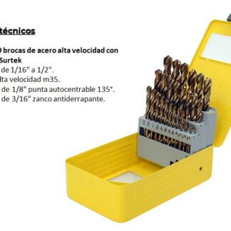 BROCA MULTIMATERIAL CON COBALTO 29 PZS SURTEK