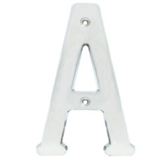 LETRA "A" LOCK SLIM 4" X 1.3mm X 50mm CROMO SATINA