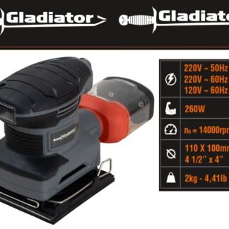 LIJADORA ORBITAL 260W 110X100MM 120-220V 14000RPM GLADIADOR PRO