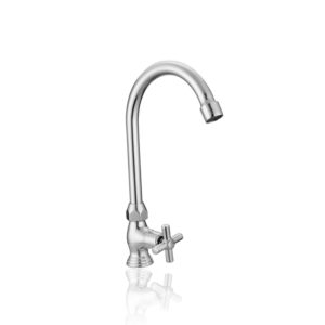 LLAVE SENCILLA P/FREGADERO CUELLO ALTO CROMADA TOSCANA