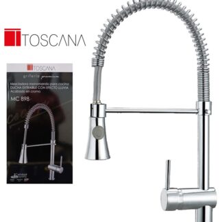LLAVE MONOMANDO P/FREGADERO CUELLO FLEXIBLE CROMADA TOSCANA