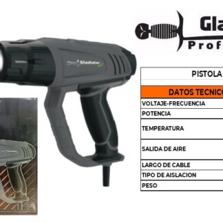 PISTOLA DE CALOR 1500W 120V GLADIADOR PRO