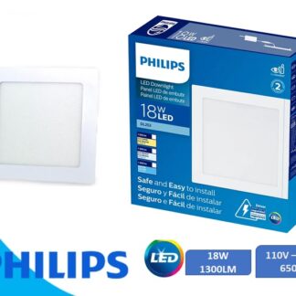 LAMPARA P/TECHO CUADRADA P/EMPOTRAR 18WX8" 1300L 6500K PHILIPS