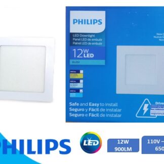 LAMPARA P/TECHO CUADRADA P/EMPOTRAR 12WX6" 900L 6500K PHILIPS