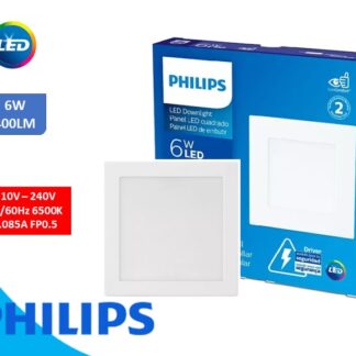 LAMPARA P/TECHO CUADRADA P/EMPOTRAR 6WX4" 400L 6500K PHILIPS