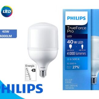 BOMBILLO LED DE 40W E27 6500K 4000L TIPO CILINDRO LUZ DE DIA PHILIPS