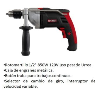 TALADRO ROTOMARTILLO 1/2" 850W 120V URREA