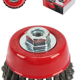 CEPILLO COPA 4"X5/8" 8500RPM ALAMBRE TRENZADO O ENTORCHADO SANTUL