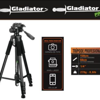 TRIPODE DE 150CM P/CAMARA O NIVEL LASER GLADIADOR