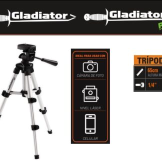 TRIPODE DE 65CM P/CAMARA O NIVEL LASER GLADIADOR
