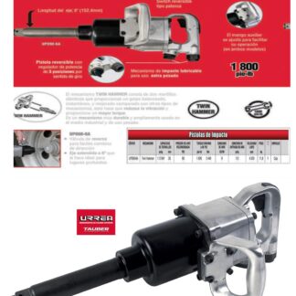 PISTOLA DE IMPACTO URREA 1" 1800Ft-Lb EXT6"