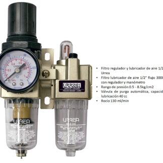 FILTRO REGULADOR P/COMPRESOR DE AIRE 1/2" NPT URRE